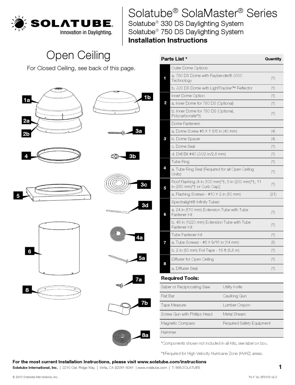 SOLATUBE 330 DS INSTALLATION INSTRUCTIONS MANUAL Pdf Download ManualsLib