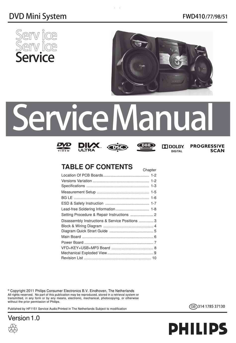 Philips Fwd410 77 Service Manual Pdf Download Manualslib