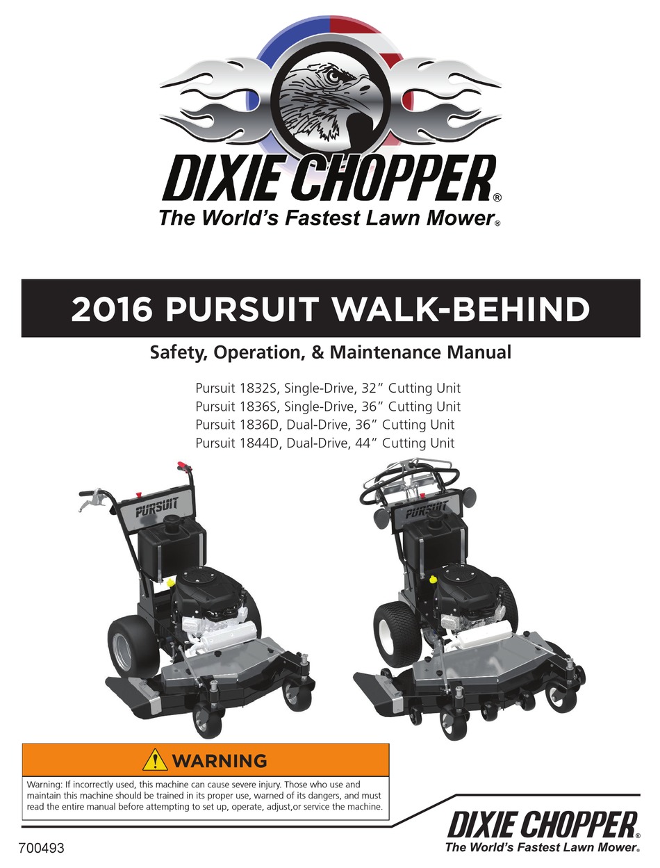 Dixie Chopper 1844d Pursuit 44 Briggs Hydro Walk Behind Mower Closeout New Scratch Dent Sle Equipment