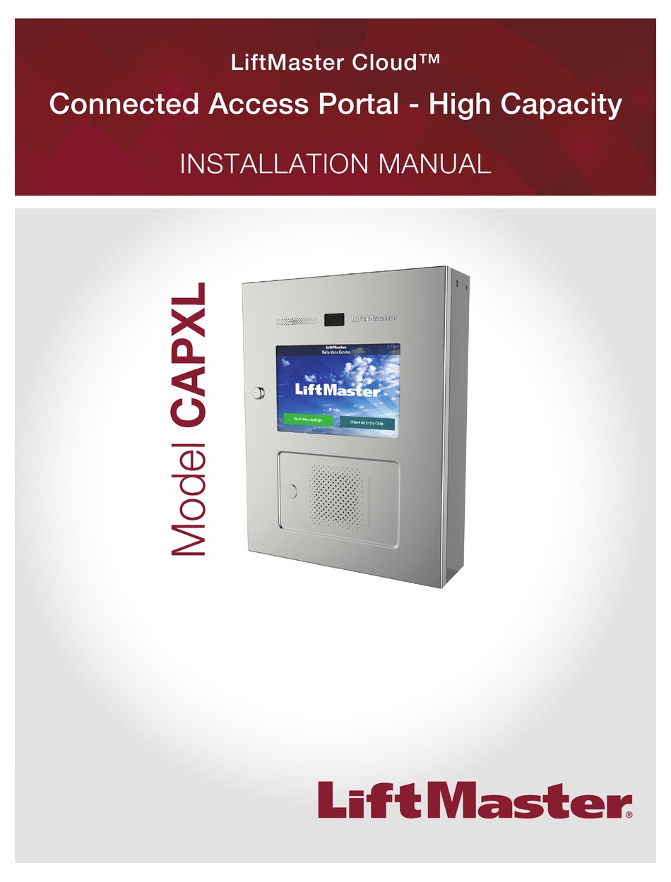 CHAMBERLAIN CAPXL INSTALLATION MANUAL Pdf Download ManualsLib