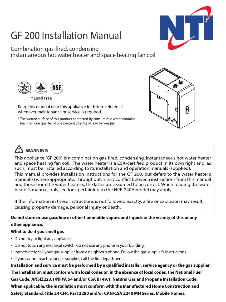 NTI GF 200 INSTALLATION MANUAL Pdf Download | ManualsLib