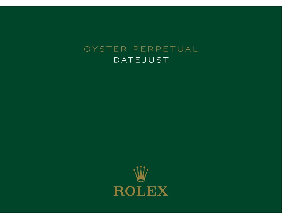 rolex oyster perpetual datejust manual