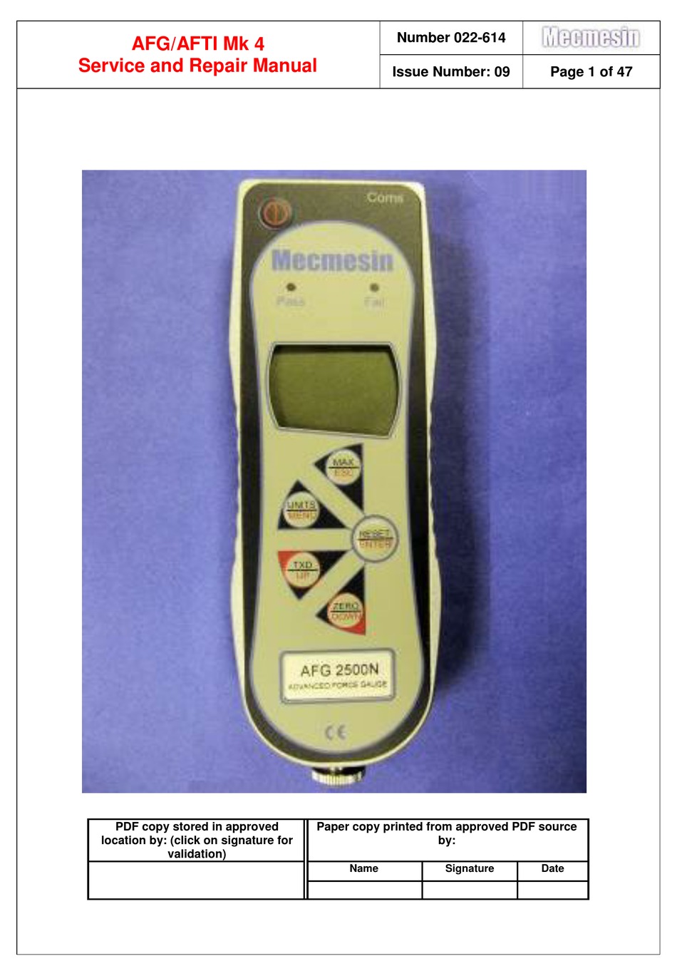 MECMESIN AFTI SERVICE AND REPAIR MANUAL Pdf Download ManualsLib