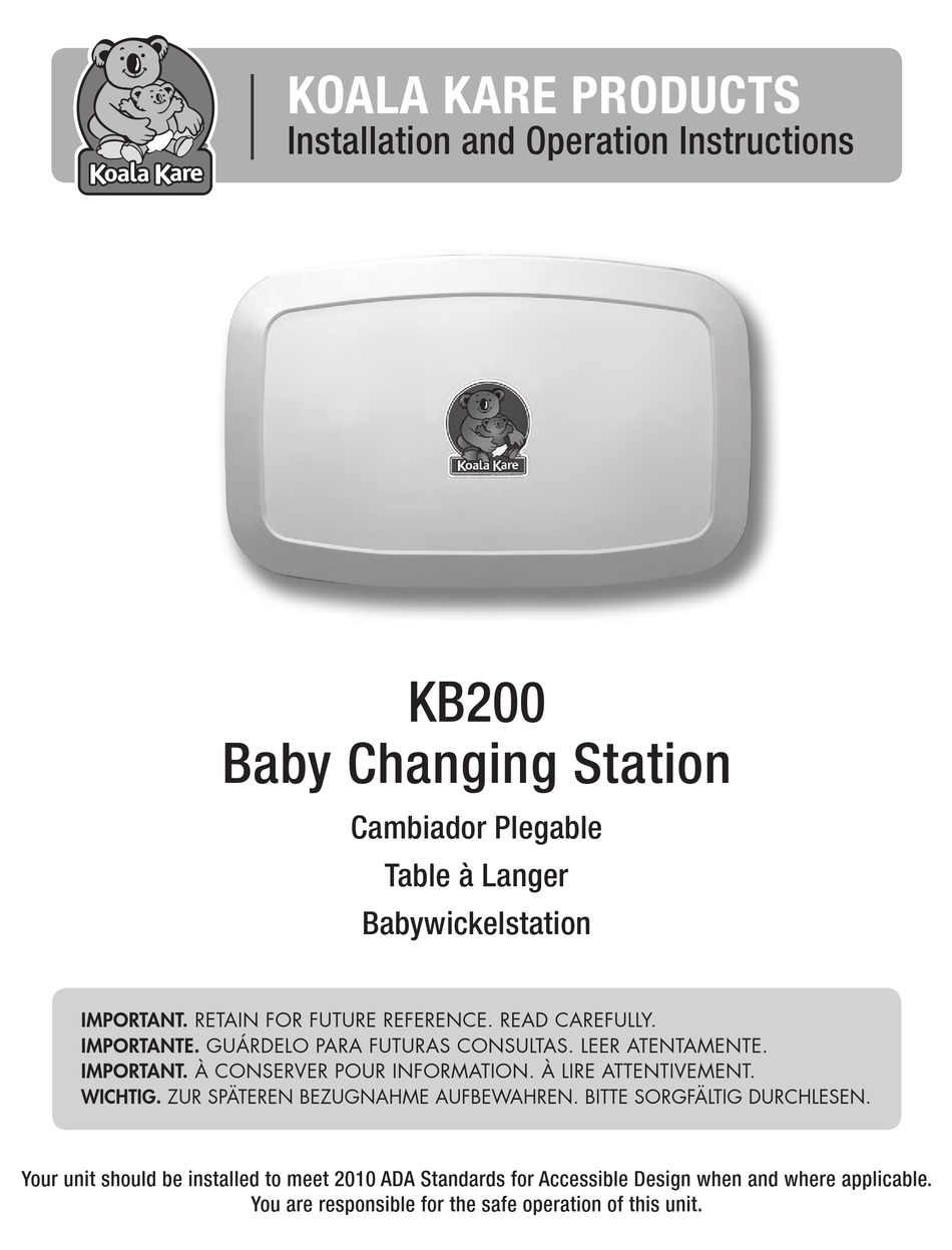 KOALA KARE KB200 INSTALLATION AND OPERATION INSTRUCTIONS MANUAL Pdf
