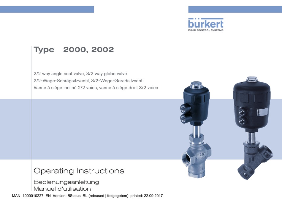 BÜRKERT 2000 OPERATING INSTRUCTIONS MANUAL Pdf Download ManualsLib