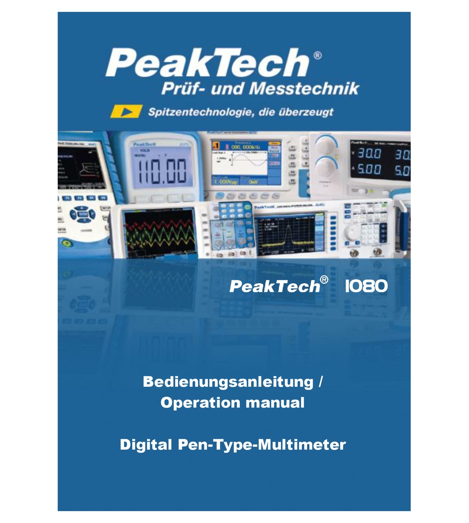 PEAKTECH 1080 OPERATION MANUAL Pdf Download | ManualsLib