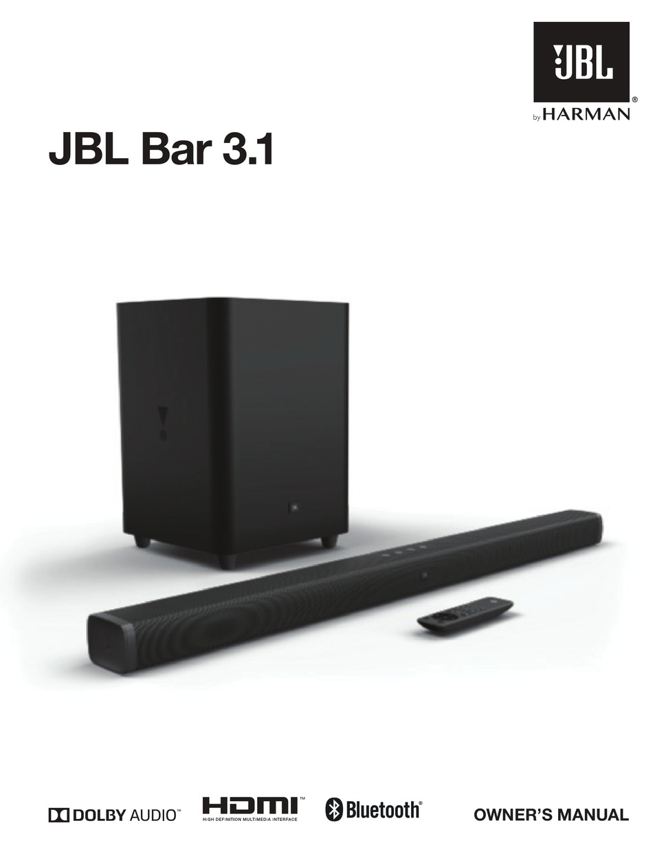Verrast zijn bestellen orkest JBL BAR 3.1 OWNER'S MANUAL Pdf Download | ManualsLib