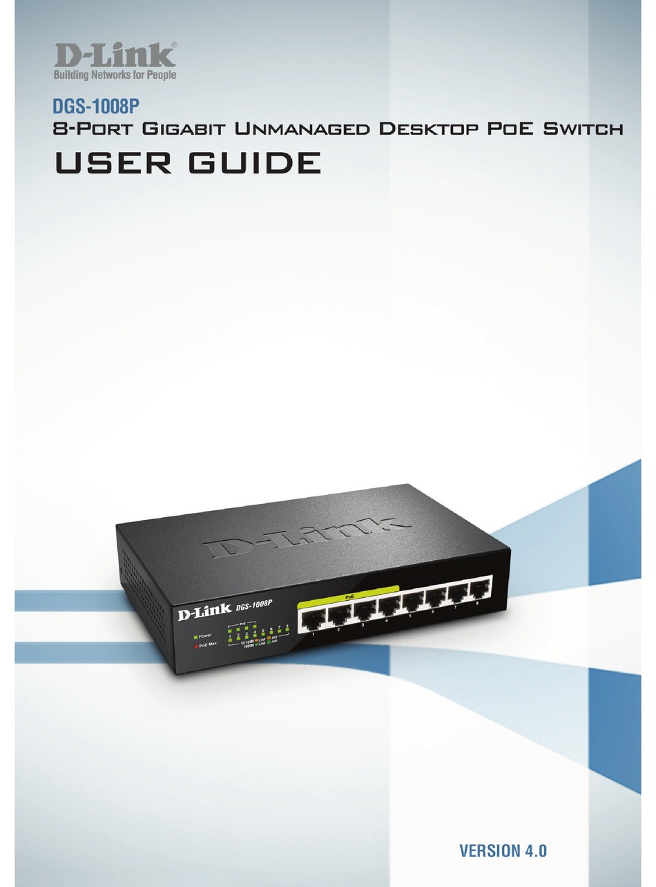 DGS-1008P 8-Port Gigabit PoE Unmanaged Desktop Switch