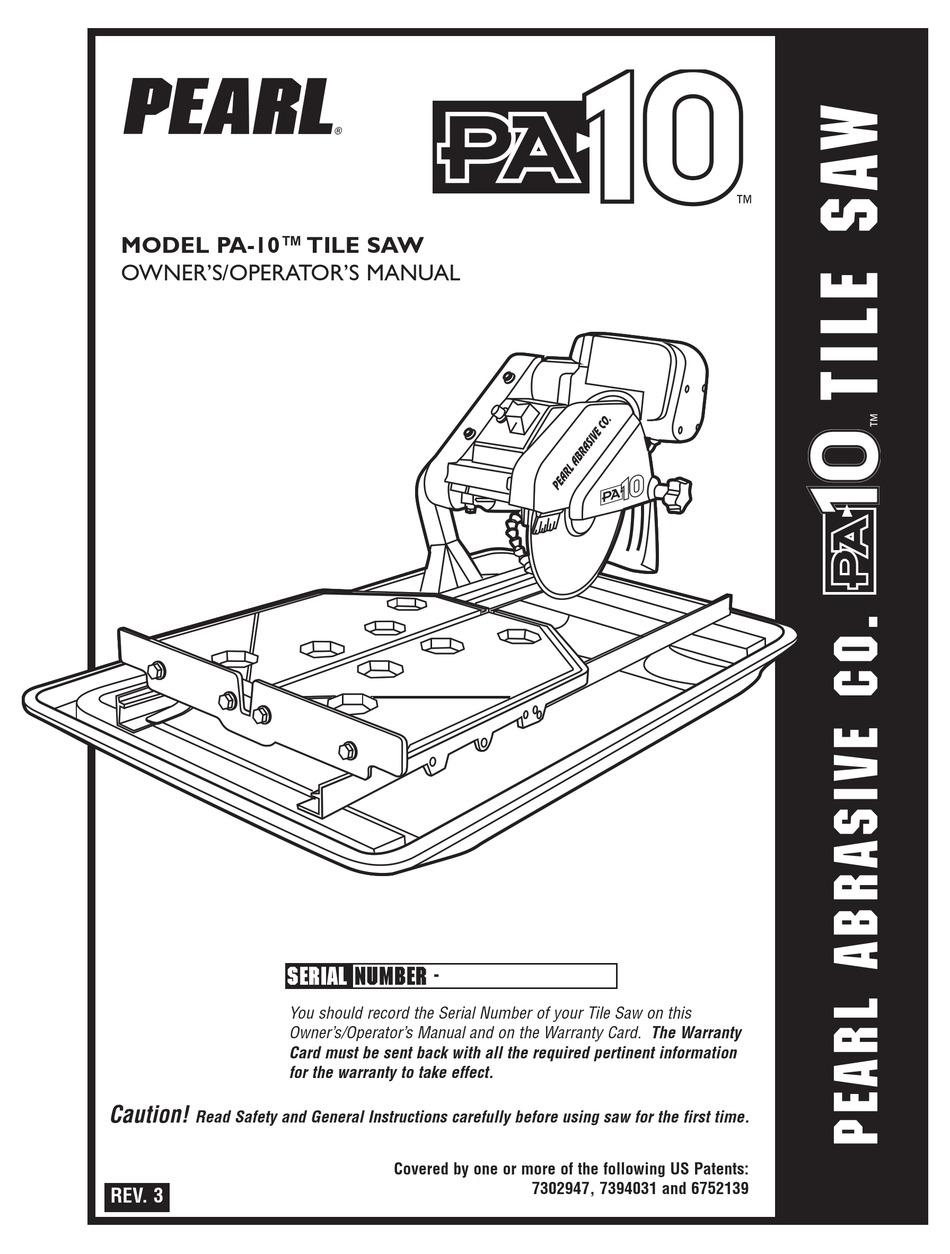 PEARL PA10 OWNER'S AND OPERATOR'S MANUAL Pdf Download ManualsLib