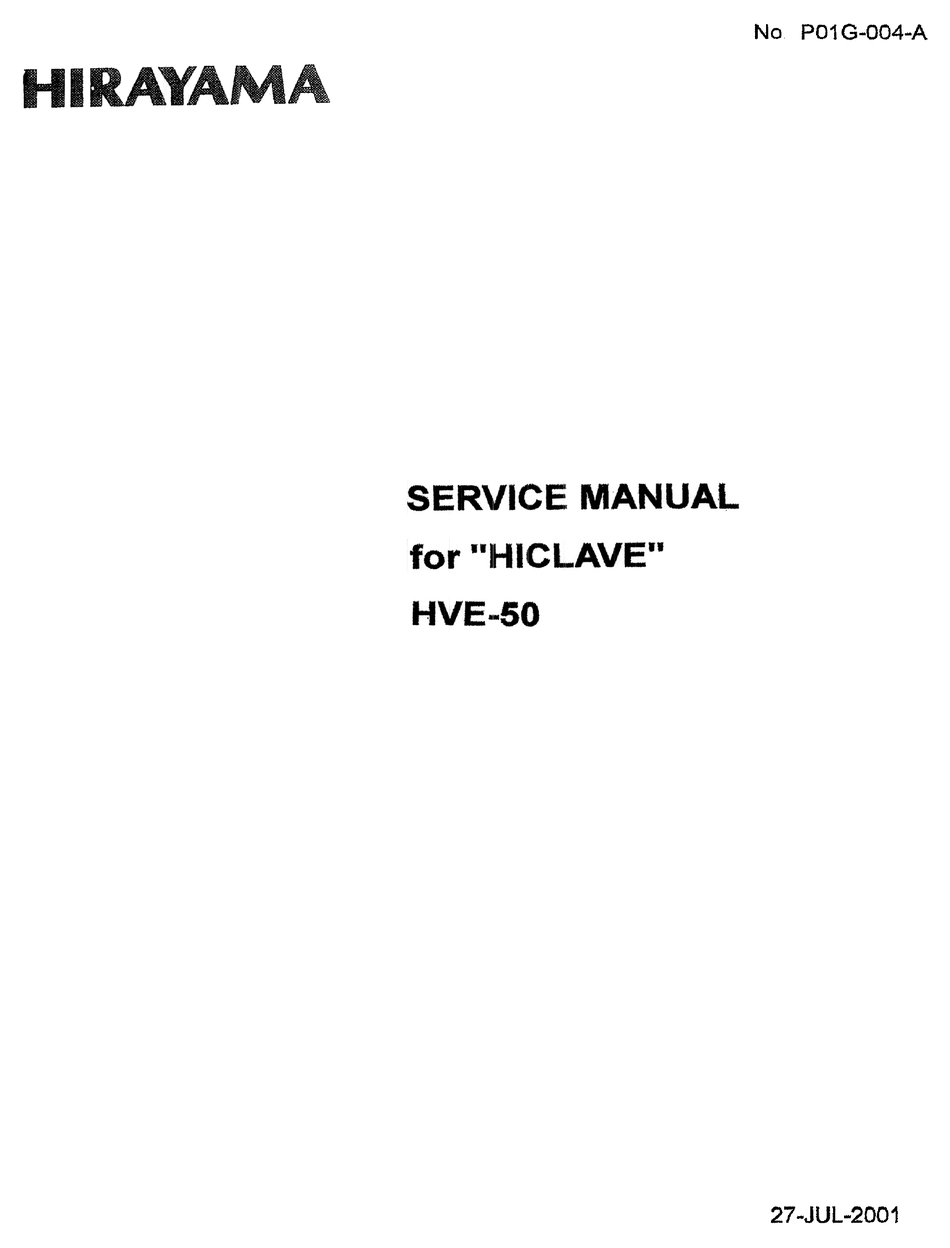 hirayama autoclave hv 110 manual