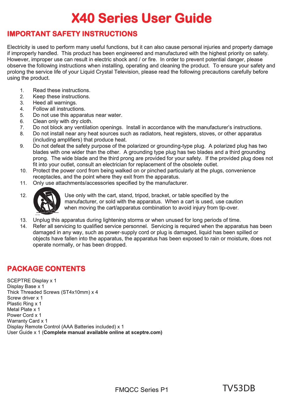 SCEPTRE X408BVFHD USER MANUAL Pdf Download ManualsLib