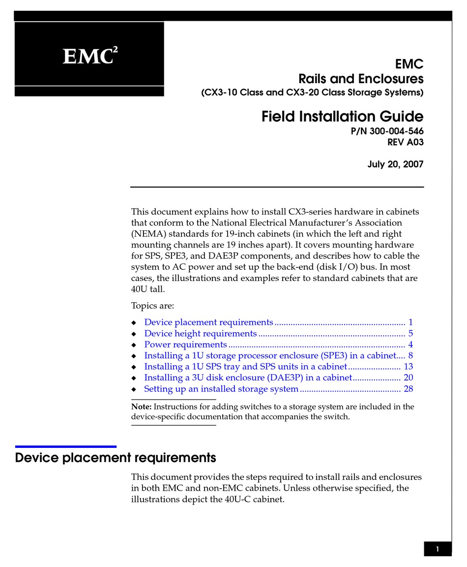 Emc Cx3 10 Field Installation Manual Pdf Download Manualslib