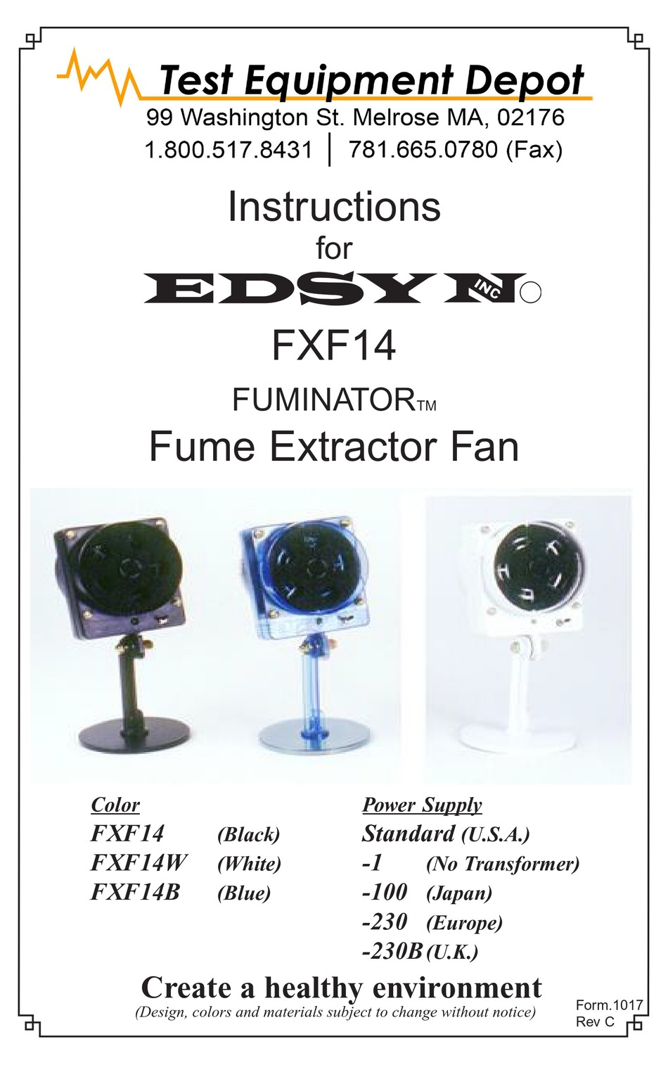 TEST EQUIPMENT DEPOT EDSYN FXF 14 INSTRUCTIONS Pdf Download ManualsLib