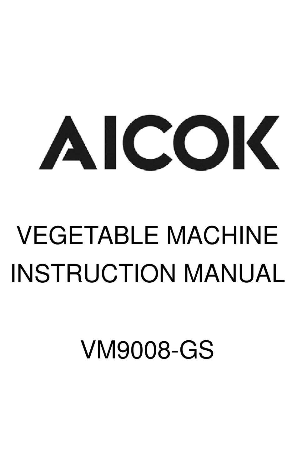 AICOK VM9008GS INSTRUCTION MANUAL Pdf Download ManualsLib