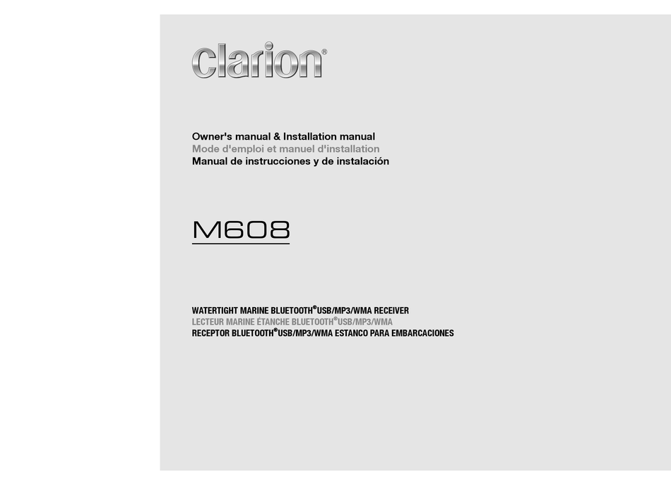 CLARION M608 OWNER