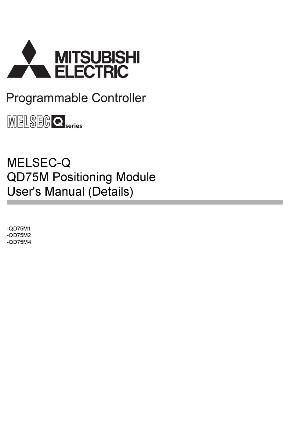 List Of Errors; Qd75 Detection Error - Mitsubishi Electric MELSEC