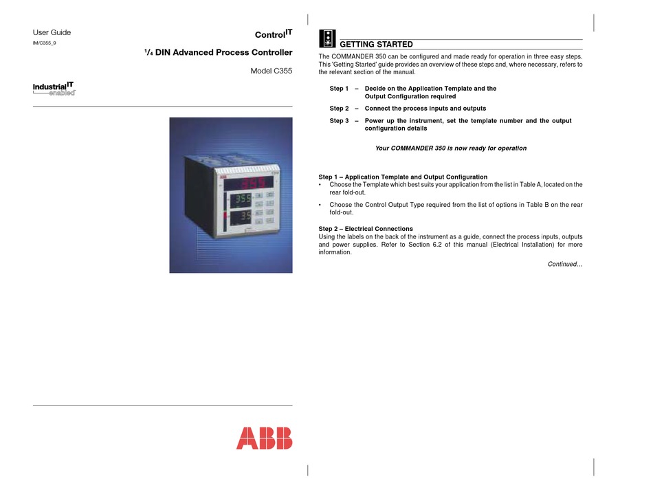 Abb Commander 1900 Series User Manual