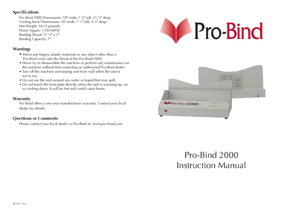 Pro-Bind 2000 Thermal Binding Machine - PB2000