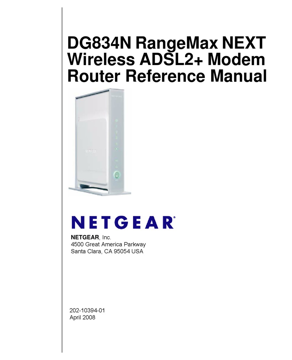 NETGEAR DG834N REFERENCE MANUAL Pdf Download | ManualsLib