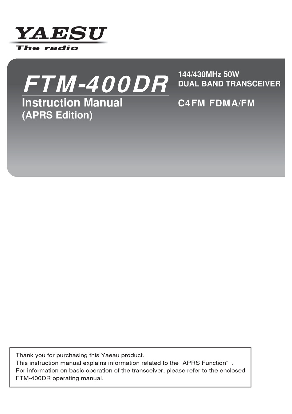 Fox Tango Yaesu Manuals - NOT FOR RESELLING! yaesu manuals free download