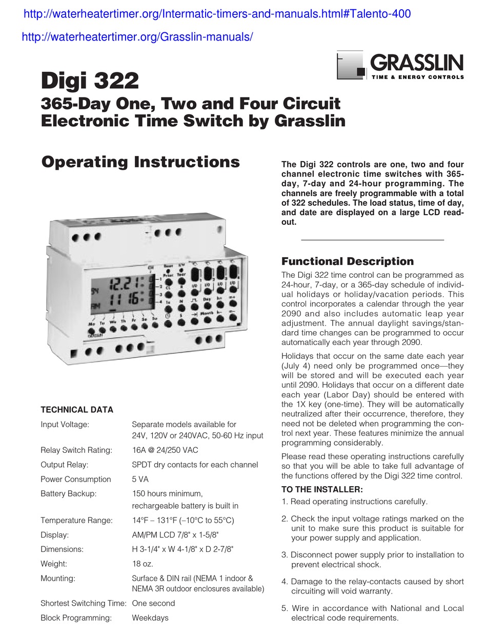 GRASSLIN DIGI 322 OPERATING INSTRUCTIONS MANUAL Pdf Download ManualsLib