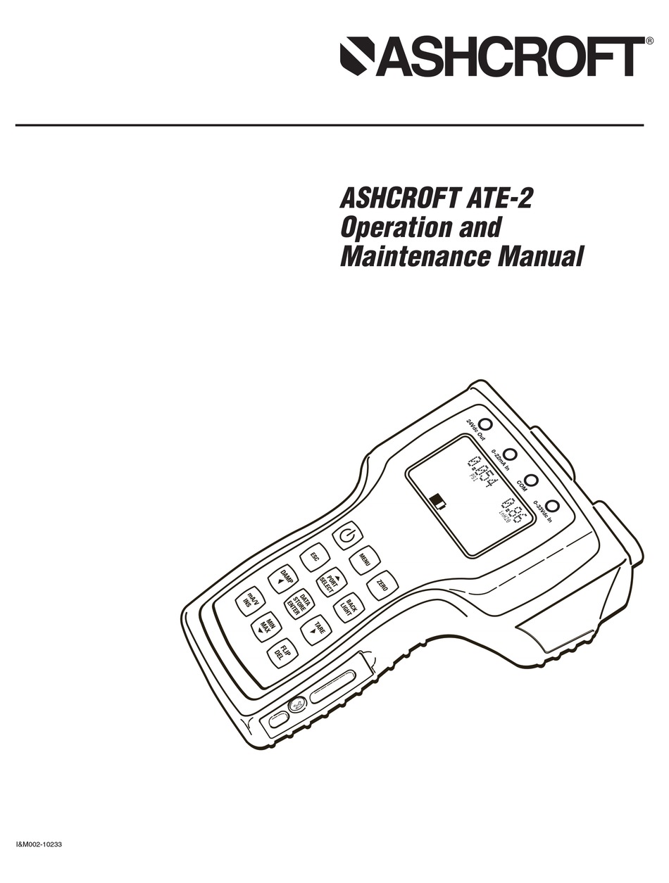 ASHCROFT ATE2 OPERATION AND MAINTENANCE MANUAL Pdf Download ManualsLib