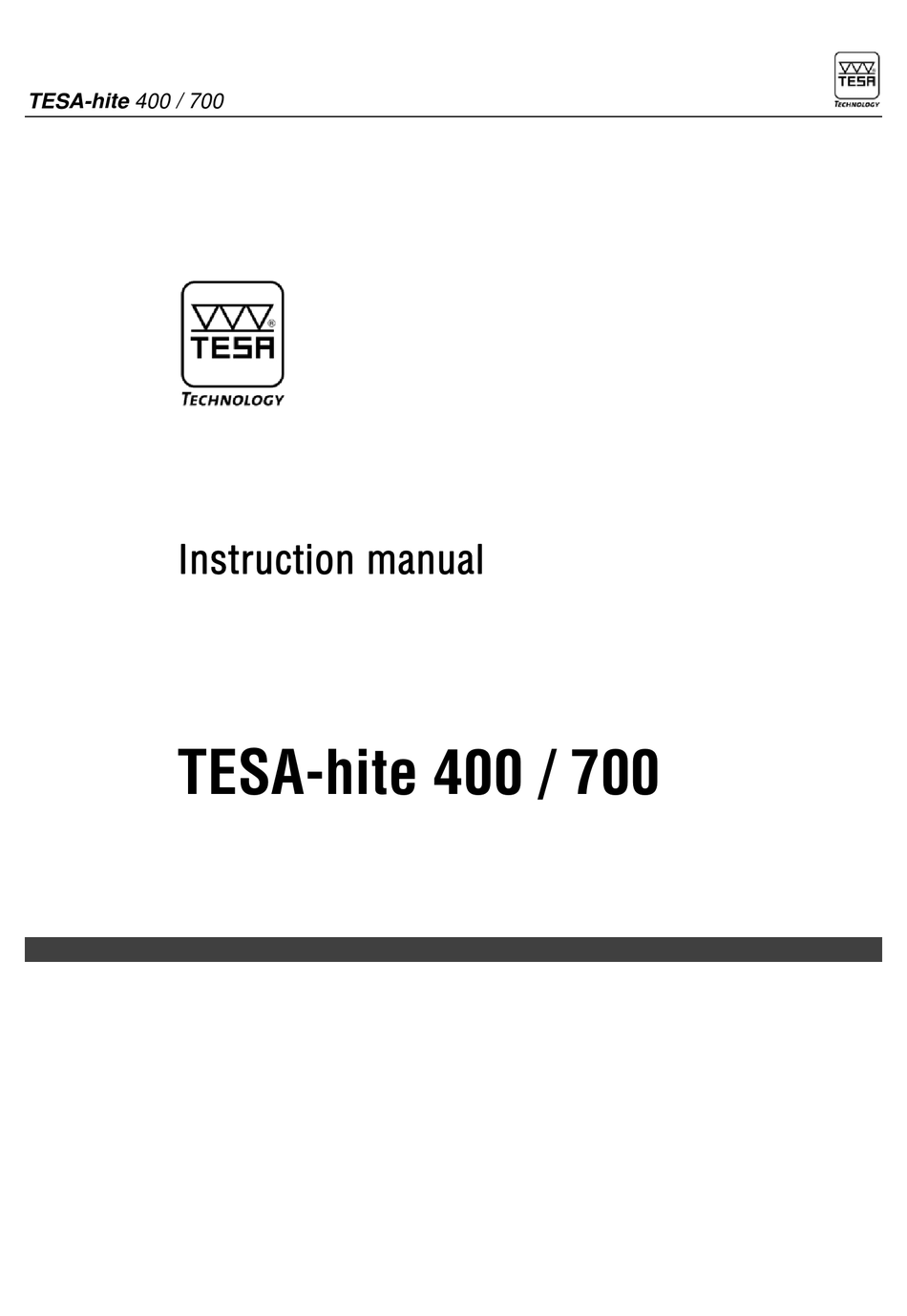 TESA -HITE 400 INSTRUCTION MANUAL Pdf Download | ManualsLib