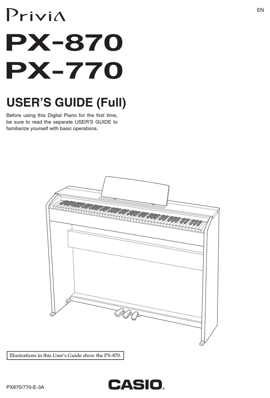 CASIO PRIVIA PX-870 USER MANUAL Pdf Download | ManualsLib