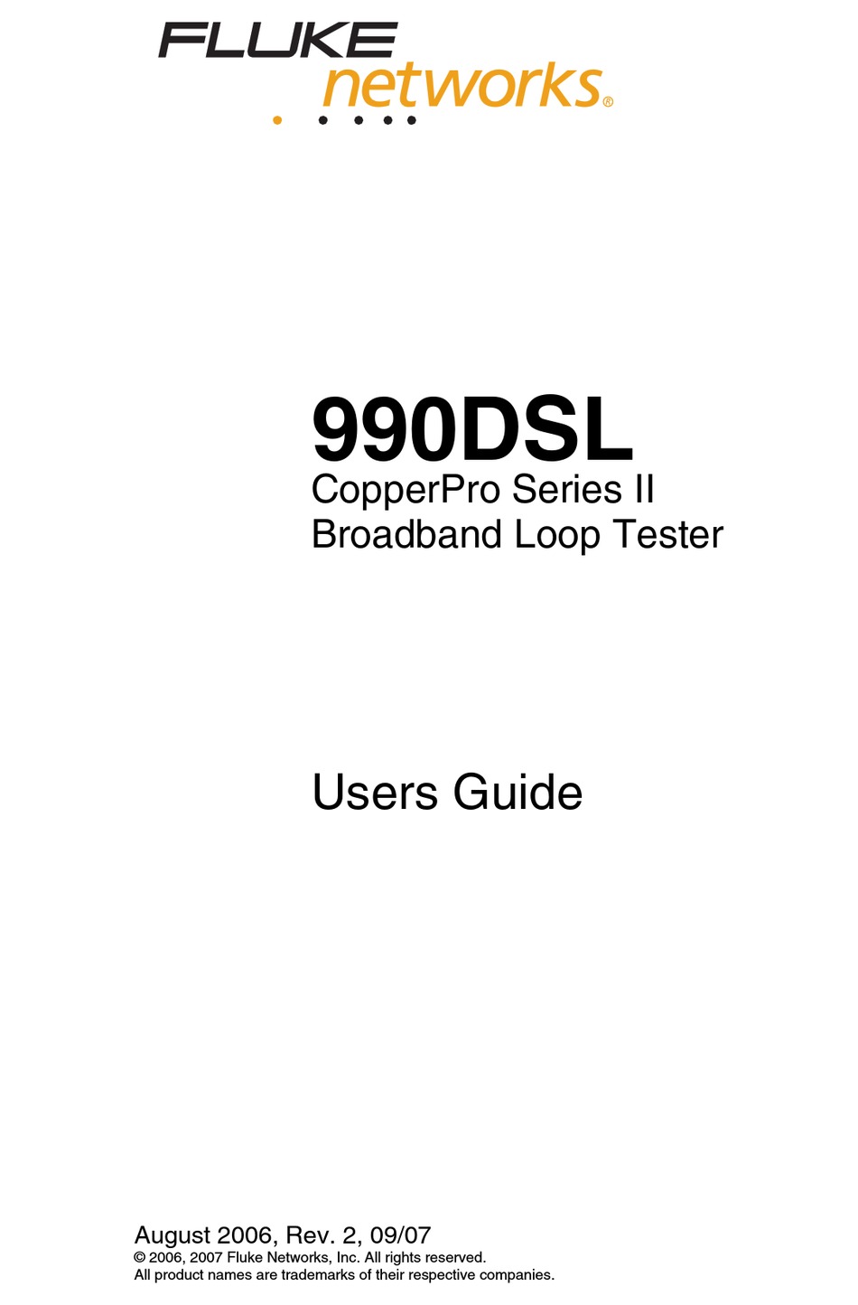 FLUKE 990DSL USER MANUAL Pdf Download | ManualsLib