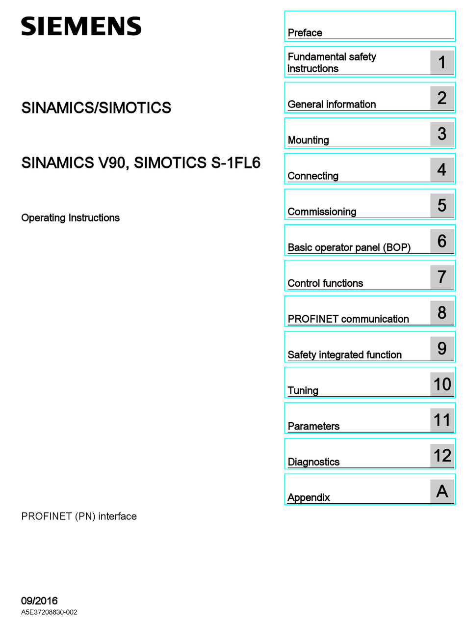SIEMENS SIMOTICS S-1FL6 OPERATING INSTRUCTIONS MANUAL Pdf Download ...