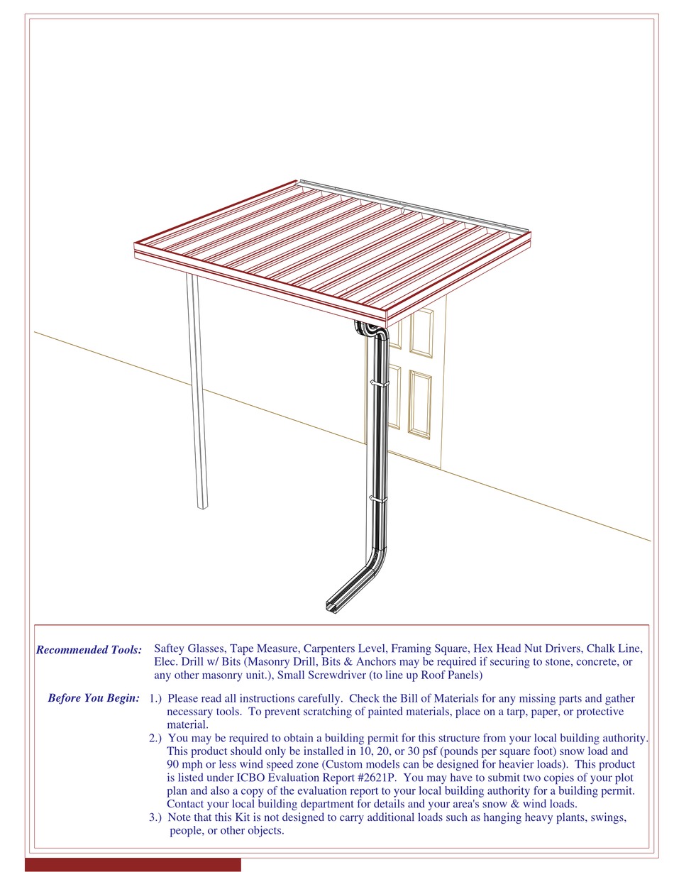 GENERAL AWNINGS WINDSOR INSTALLATION INSTRUCTIONS MANUAL Pdf Download
