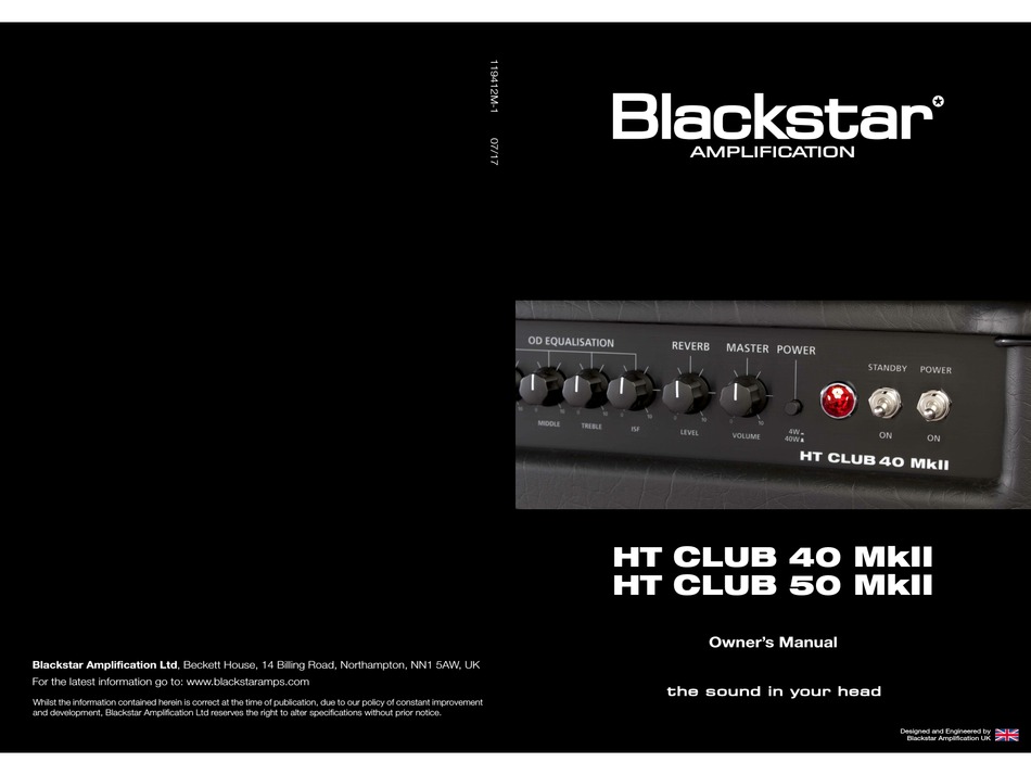 Blackstar Ht Club 40 Mkii Owner S Manual Pdf Download Manualslib Blackstar Ht Club 40 Mkii Owner S Manual Pdf Download Manualslib