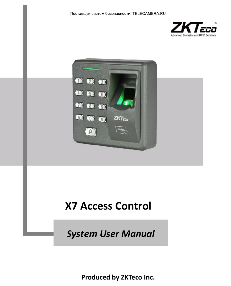 Zkteco X7 System User Manual Pdf Download Manualslib 4586