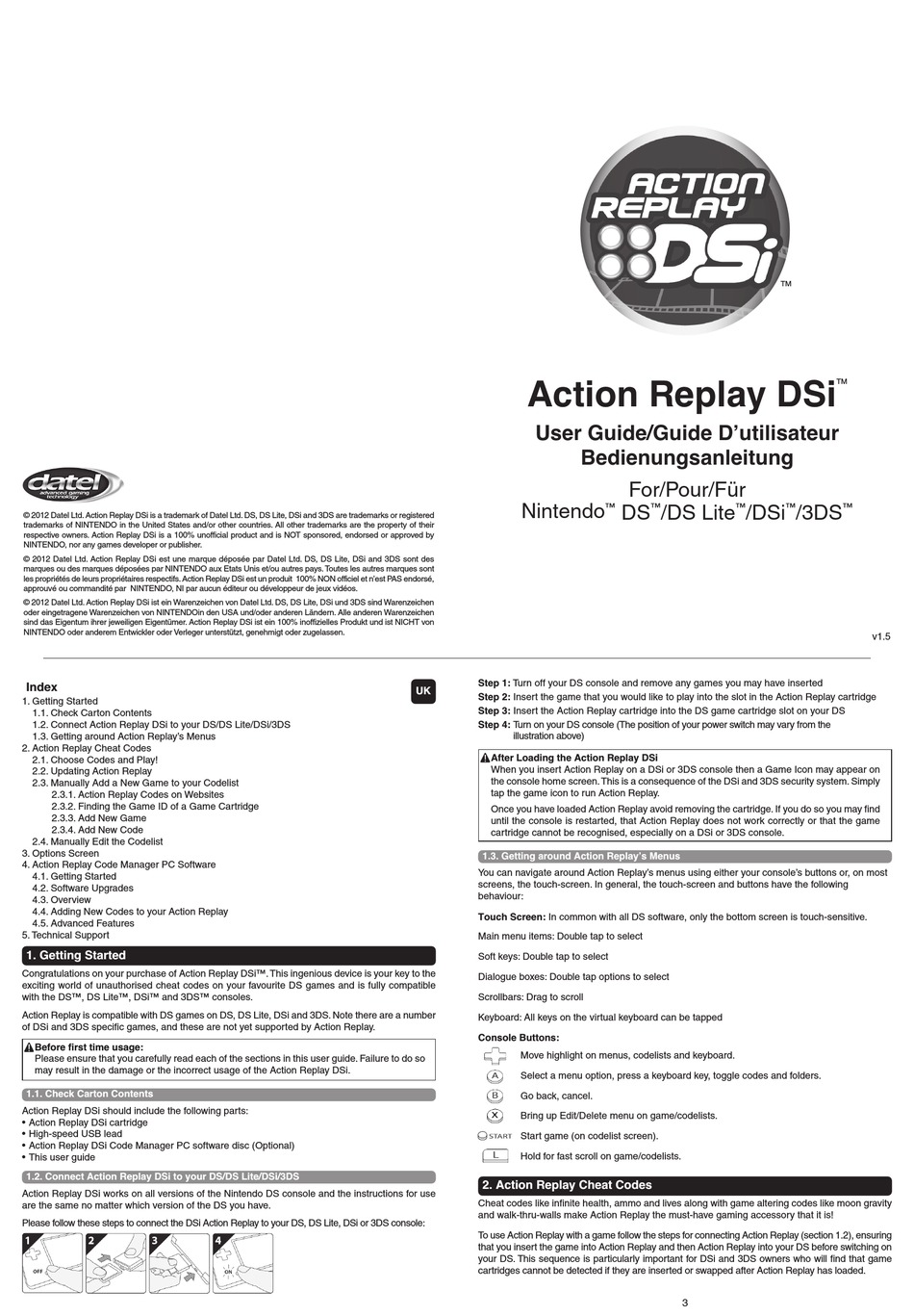  Datel Action Replay Cheat System (3DS/DSi XL/DSi/DS