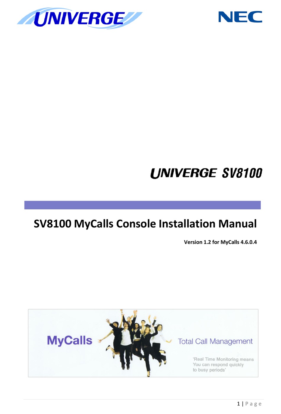 NEC UNIVERGE SV8100 INSTALLATION MANUAL Pdf Download | ManualsLib