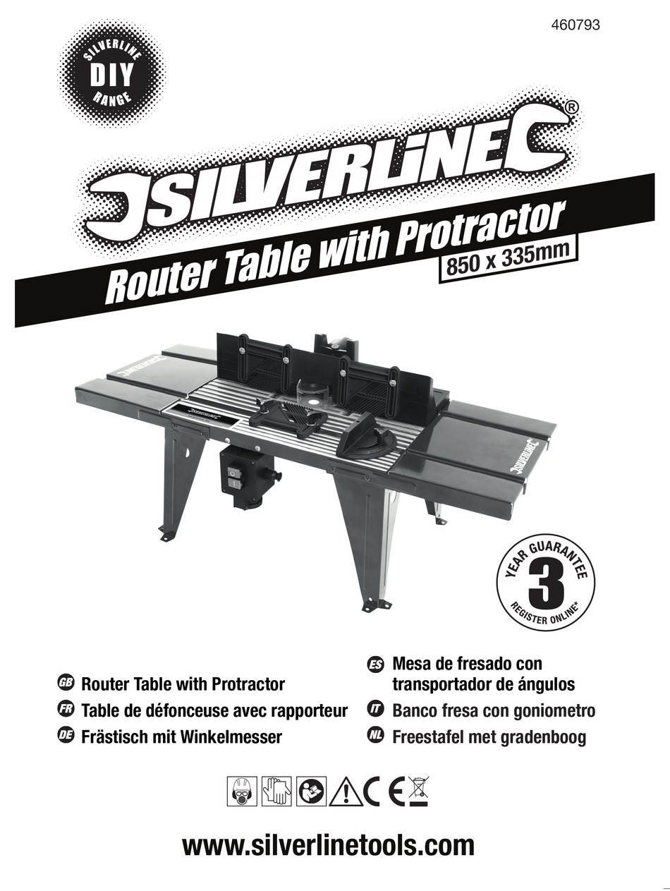 Silverline - Table de défonceuse avec rapporteur 850 x 335 mm