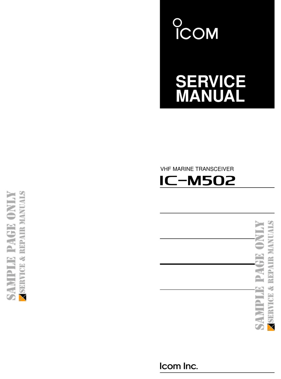 ICOM IC-M502 SERVICE MANUAL Pdf Download | ManualsLib