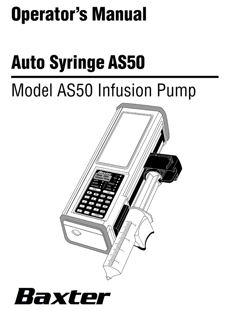 BAXTER AUTO SYRINGE AS50 OPERATOR