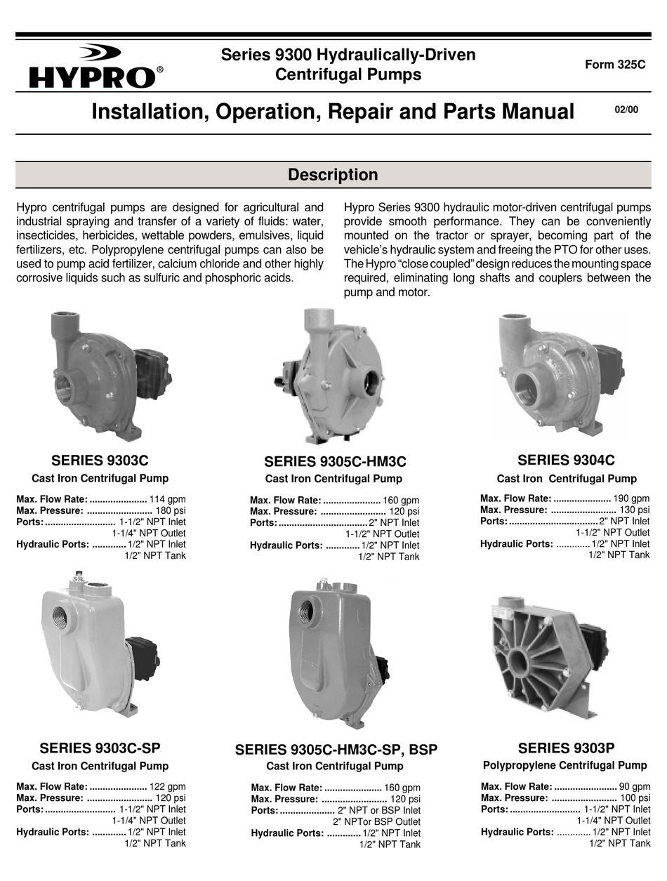 Details about   HYPRO9303 Series Centrifugal Pump 
