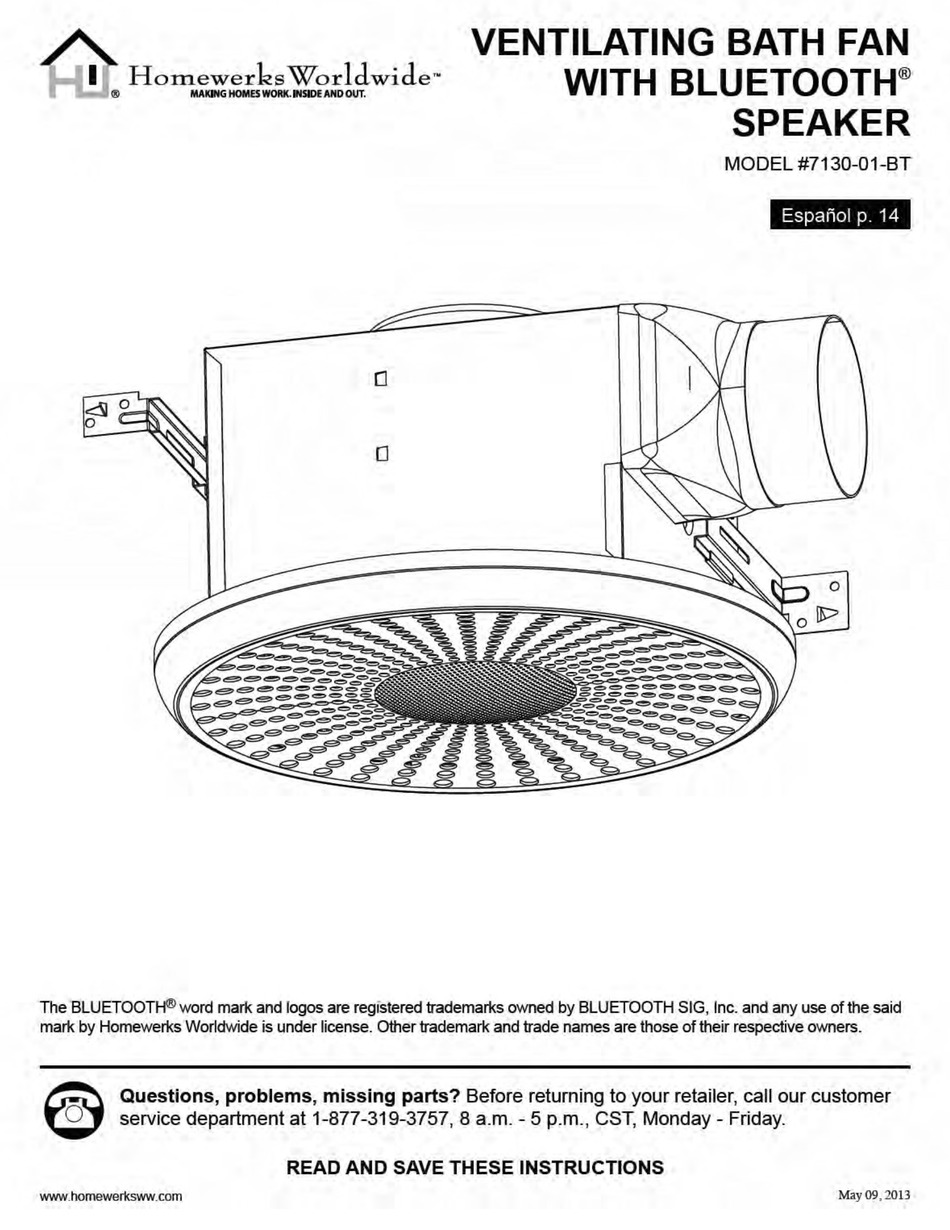 HOMEWERKS 713001BT USER MANUAL Pdf Download ManualsLib