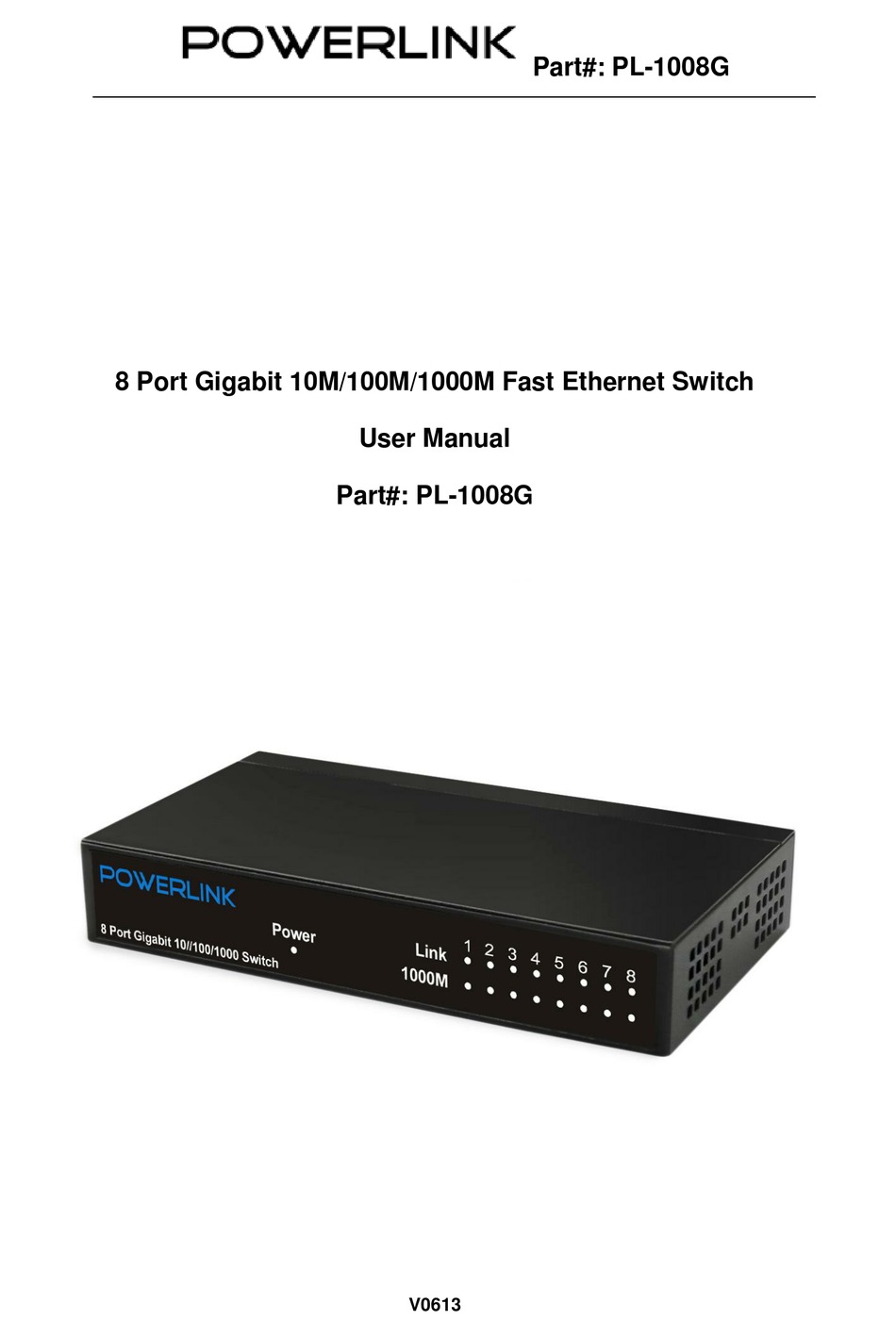 POWERLINK PL1008G USER MANUAL Pdf Download ManualsLib