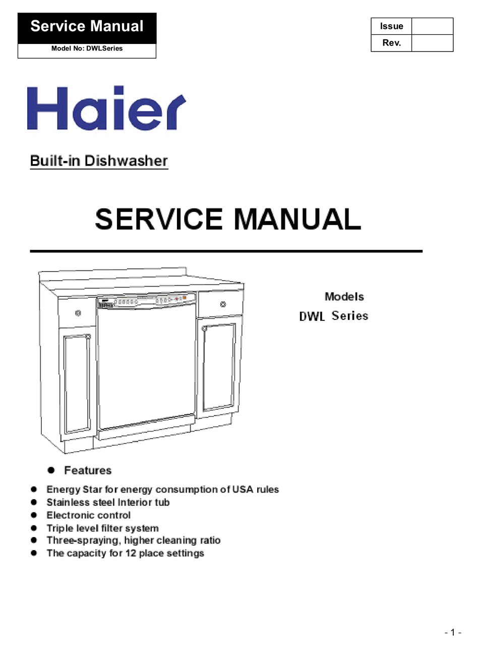 HAIER DWL3025DWW SERVICE MANUAL Pdf Download ManualsLib