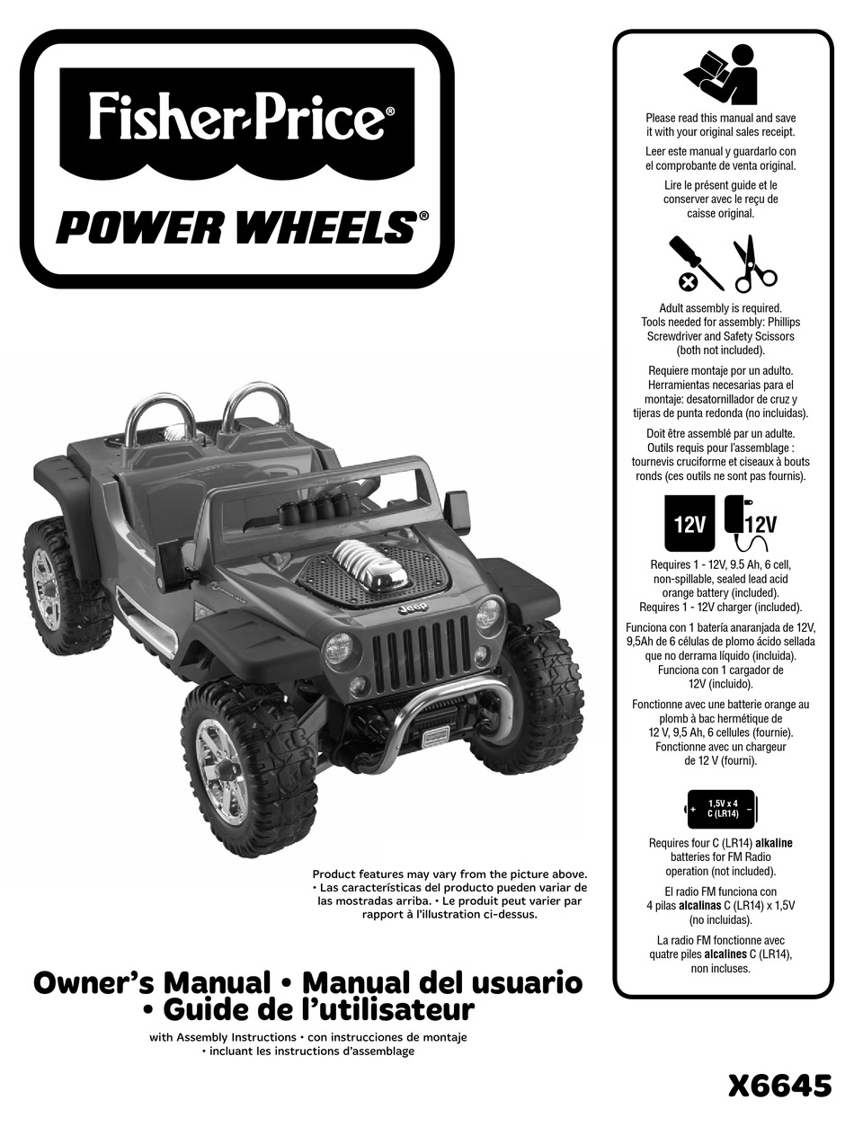 FISHERPRICE POWER WHEELS X6645 OWNER'S MANUAL Pdf Download ManualsLib