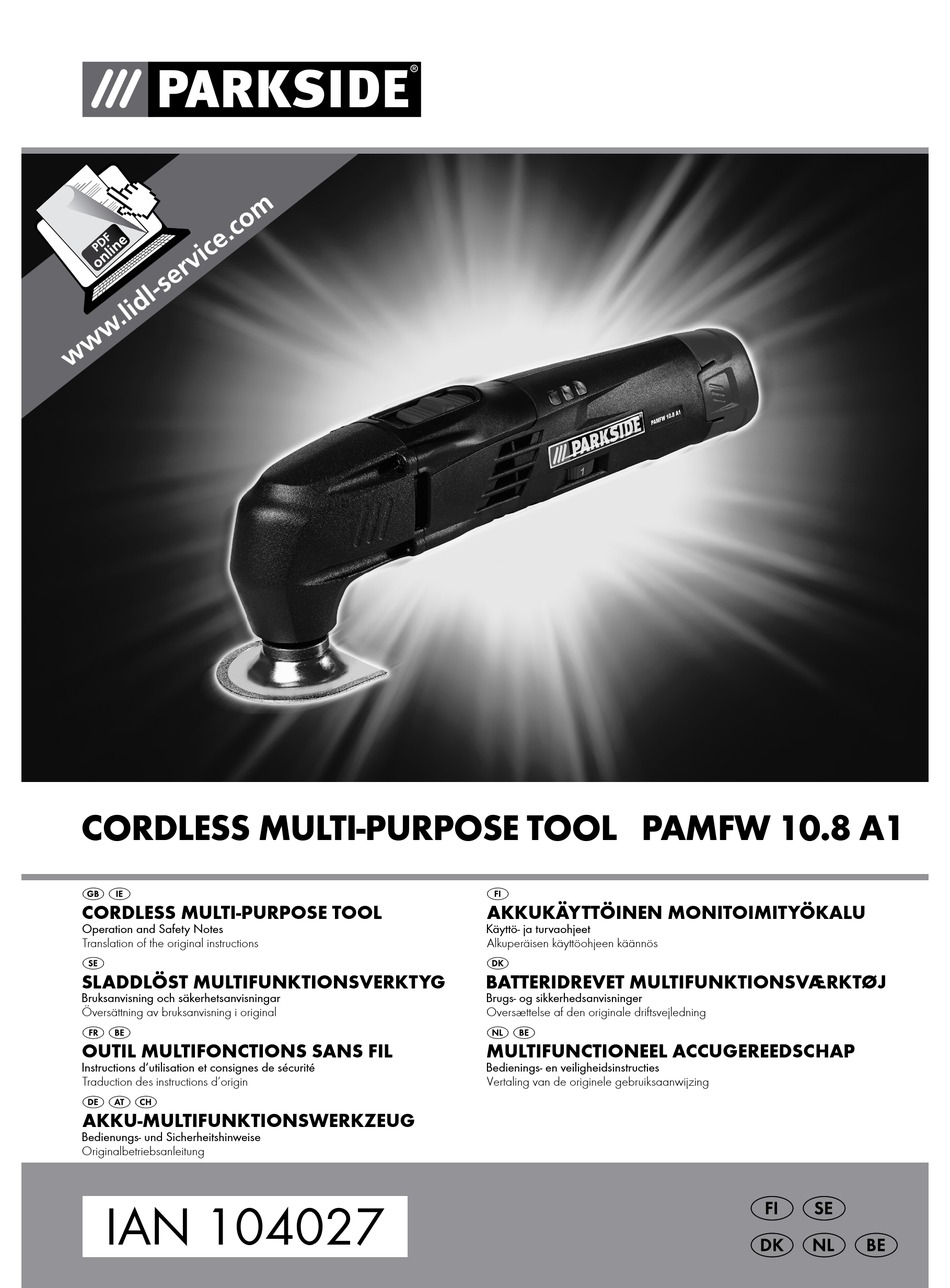 PARKSIDE® Outil multifonction sans fil PAMFW 20-Li A1 Sans