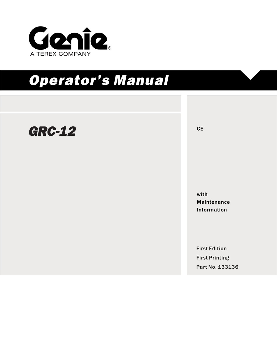 GENIE GRC-12 OPERATOR'S MANUAL Pdf Download | ManualsLib