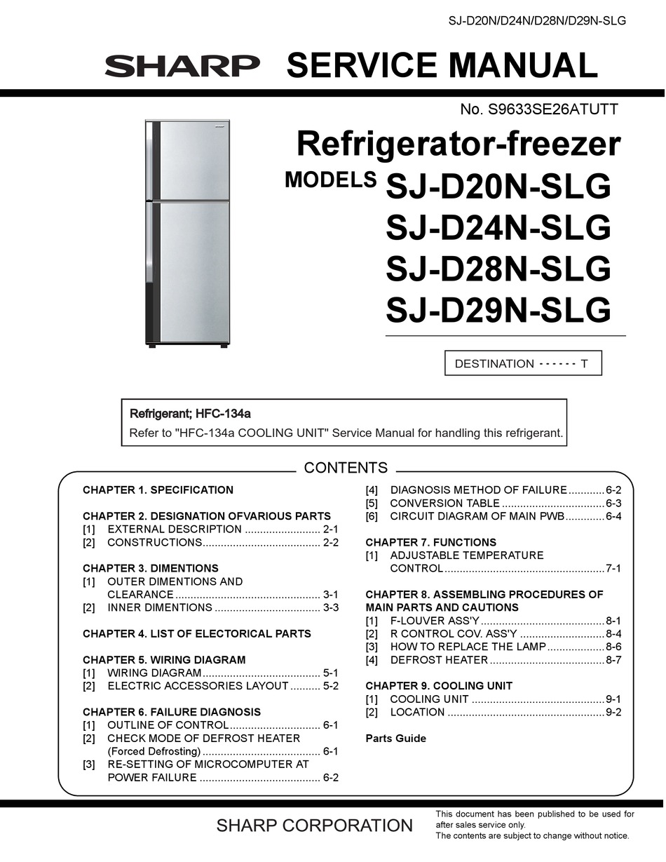 SHARP SJ-D20N-SLG SERVICE MANUAL Pdf Download | ManualsLib
