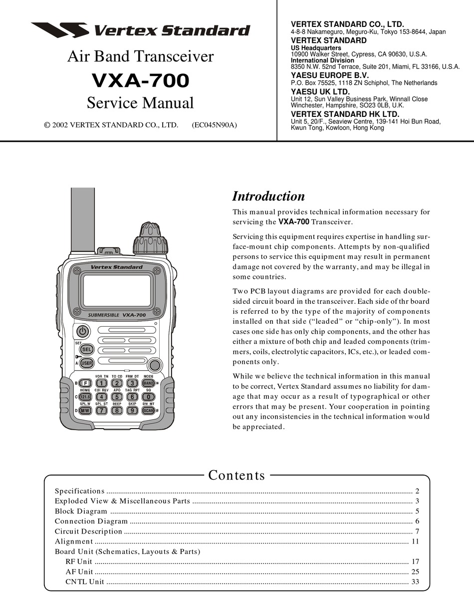 Adac Vertex Service Manual
