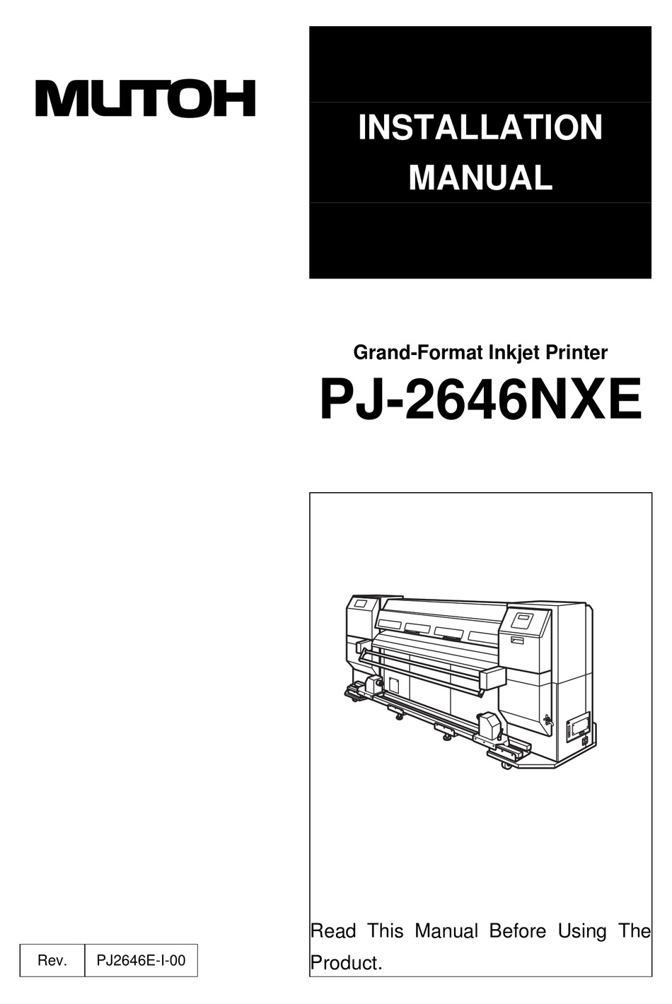 Mutoh Pj 2646nxe Installation Manual Pdf Download Manualslib