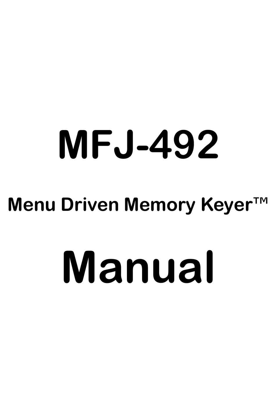 Memoria guidato da menu keyer MFJ-492 