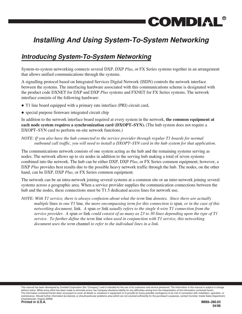 COMDIAL DXP SERIES INSTALLING AND USING Pdf Download | ManualsLib